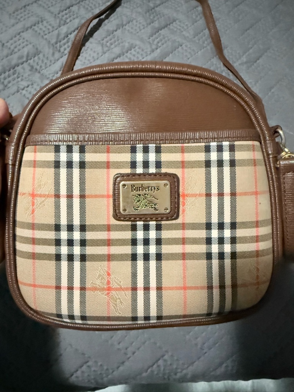 Burberry Brown/Beige Check Crossbody Bag - Picture 6 of 9
